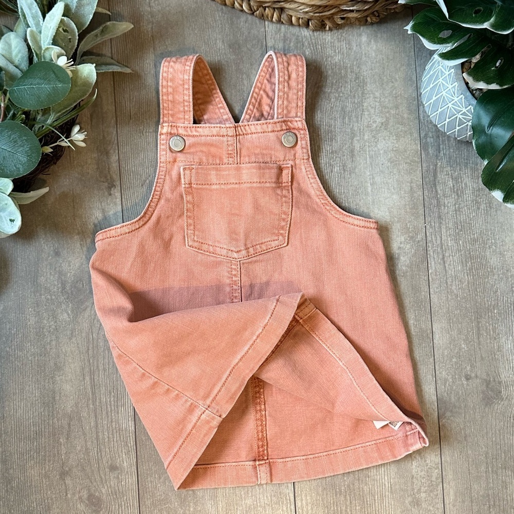 Y2K Old Navy Garment-Dyed Denim Jumper Dress Skirtall Overalls Baby Toddler Girl - Picture 9 of 13